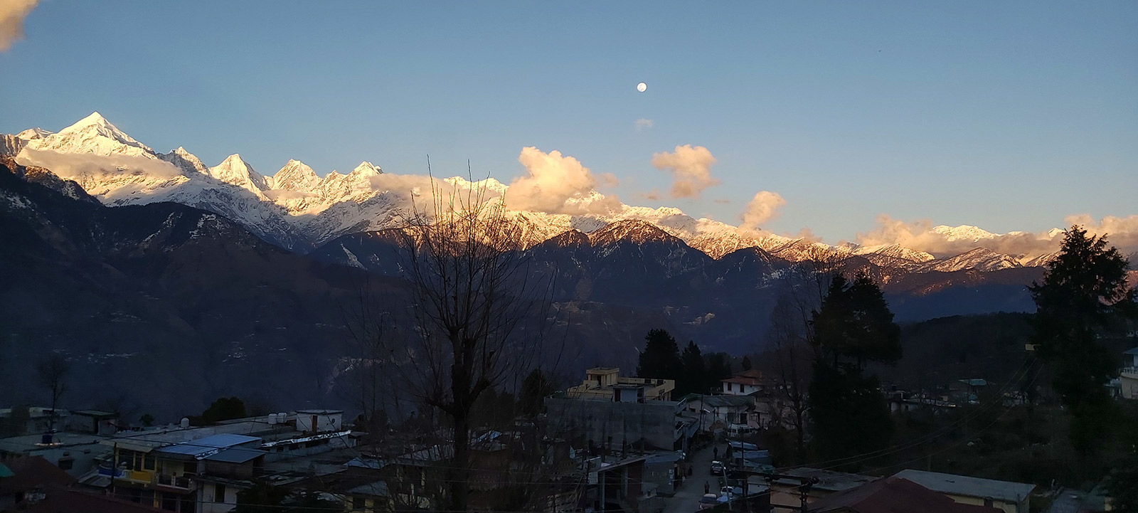 Evening view of Panchachuli Peaks